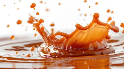 Caramel Liquid Splash with Ripples