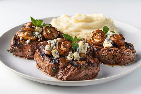Delicious Carpetbagger Steaks with Red Wine and Herb Dressing