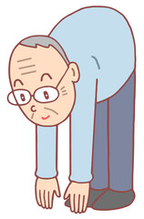 健康のイラスト - 屈伸運動・ストレッチ体操,体力維持,介護予防