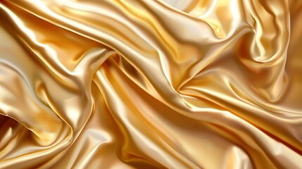 Fototapeta premium Elegant abstract golden silk texture, satin texture, golden silk wavy texture background