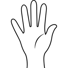 Obraz premium One human hand silhouette vector illustration 