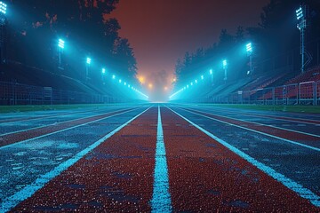 empty track in the stadium sports arena professional photography