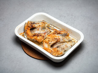 Grilled salmon on the oven grill	