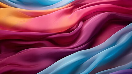 Obraz premium Jewel-toned sheer chiffon fabric.