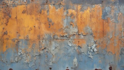 Fototapeta premium Weathered metal with paint deterioration and rust.