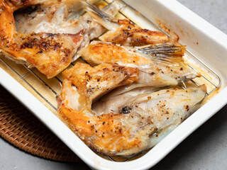 Grilled salmon on the oven grill	