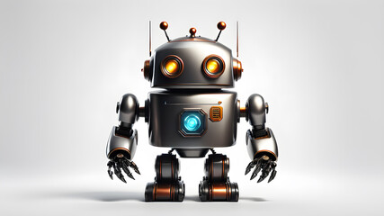 Fototapeta premium Robot ai themed logo icon on white background, Generative AI