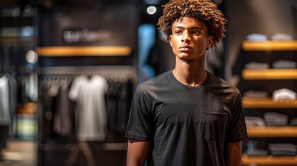Fototapeta premium Black T-Shirt Mockup