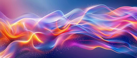 Obraz premium Abstract wave pattern with vibrant, glowing colors and dynamic lines