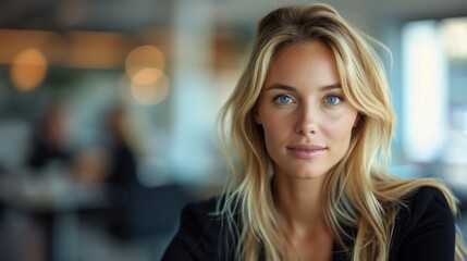 Fototapeta premium business woman with blonde hair in a meeting. 