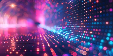 Fototapeta premium Abstract Technology Background with Neon Hues A Vibrant Display of Wonder and Curiosity. Concept Abstract, Technology, Neon, Vibrant, Wonder