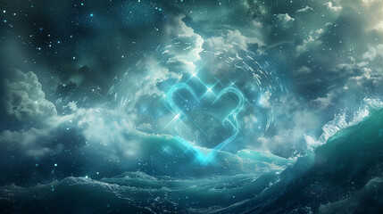 Aquarius Horoscope Sign with Flowing Water