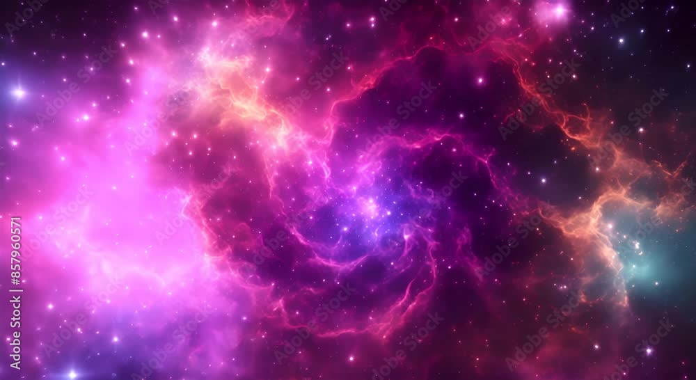 Wall mural a colorful animated space nebula background created with some elements made with 4k