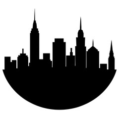 Fototapeta premium one City Skyline silhouette vector illustration 