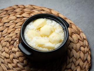Potato stone pot rice, Korean food