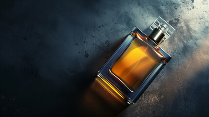 Fototapeta premium Perfume bottle mockup on dark background