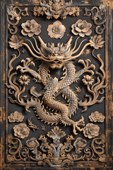 Golden Dragon Sculpture