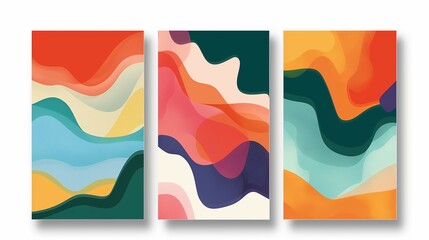 Fototapeta premium Beautiful abstract wave background poster decoration set frame