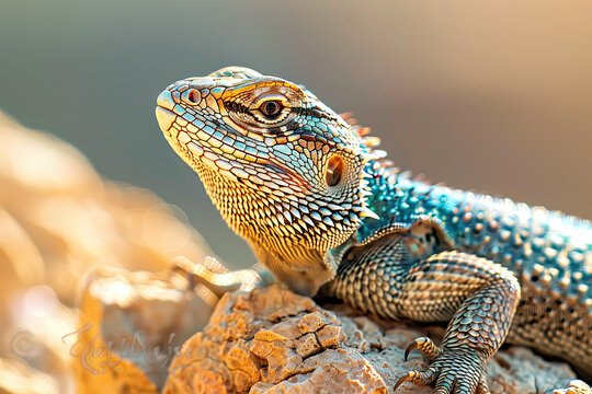 Close-up of a varan on a rock