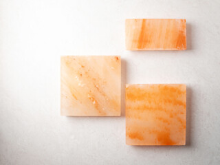 Plate made of pink salt