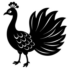 Naklejka premium Peacock Silhouette Vector Illustration