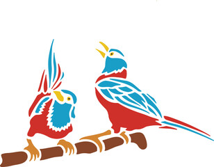 Obraz premium Birds Nature Digital Drawing royalty-silhouette vector