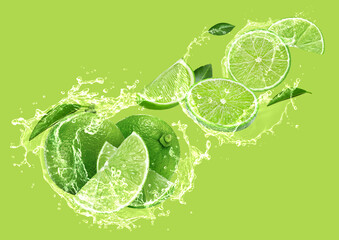 Lime green with a splash of water