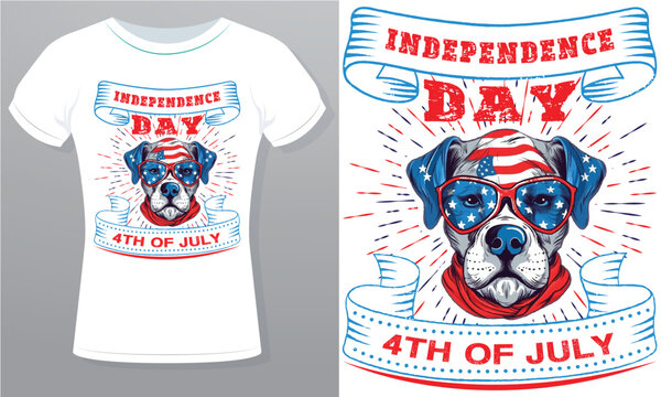 My Dog Thinks She Always on Vacation 4th of July Happy Independence Day Free Royalty Vector Design