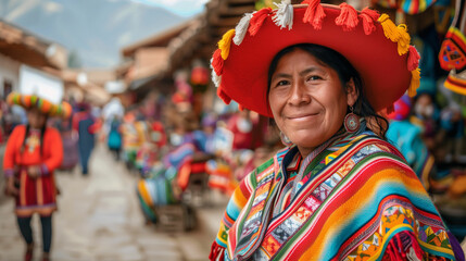 Obraz premium Woman smiling in sombrero