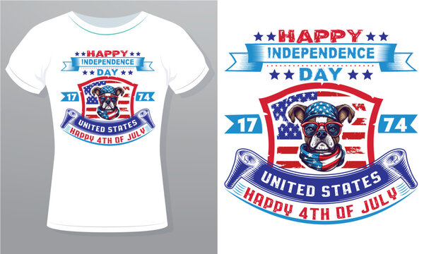 My Dog Thinks She Always on Vacation 4th of July Happy Independence Day Free Royalty Vector Design