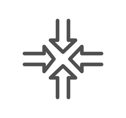 Interface arrows related icon outline and linear vector.
