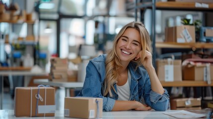 A woman in an office