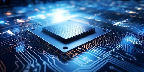 Cuttingedge chip technology poised to transform digital landscape. Concept Chip technology, Digital transformation, Cutting-edge innovation, Tech revolution, Future of computing