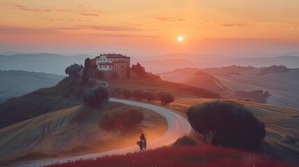 Freedom in Motion: Riding Through Picturesque Landscapes at Sunset