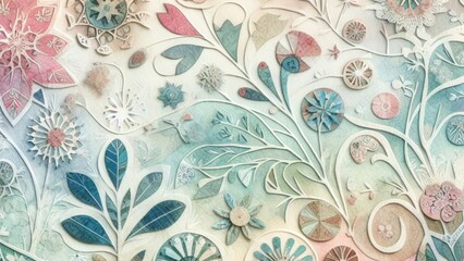 Embossed Floral Background Wallpaper