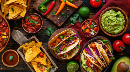 Fototapeta premium tacos with various fillings