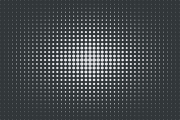 Halftone light dots on dark background dotted pattern vector