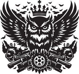 Owl Logo Silhoutte Vector