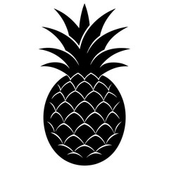 Obraz premium one Pineapple Fruit Vector Silhouette 