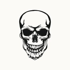vintage human skull vector illustration