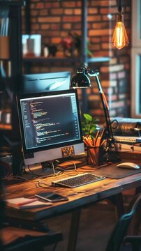 Code in progress. Web development concept