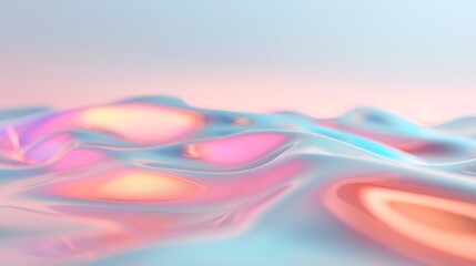 Abstract Colorful Fluid Waves Against a Soft Pastel Gradient Background