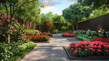 Naklejka premium garden with flowers