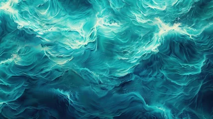 abstract ocean waves blue aqua teal texture water background digital illustration