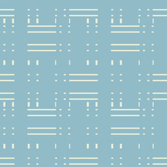 Geometric seamless pattern with lines, squares, rectangles. Blue colour. Vector illustration