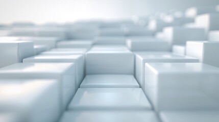 Obraz premium Abstract White Cubes Pattern: Minimalistic Geometric Background in Soft Light