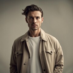 Obraz premium Photo of a young fashionable handsome man. Amazing personality model photography. generative AI.