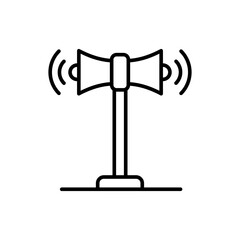 Announcement sound outline icons, minimalist vector illustration ,simple transparent graphic element .Isolated on white background