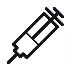 Syringe icon vector graphic illustration.Injection Syringe Medical Icon Isolated on Black and White Vector Graphic