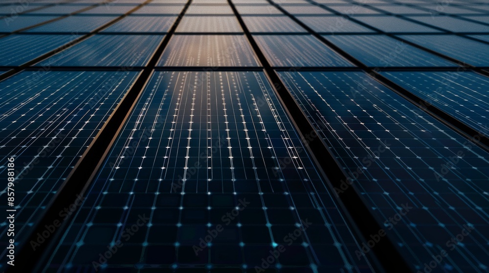 Wall mural solar panel array close up